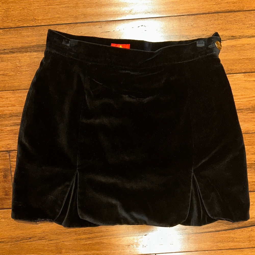 Vivienne Westwood 90s Black Velvet Mini Skirt